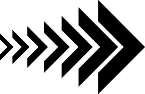 Dynamic moving arrow symbol isolated on transparent background Stock Illustration