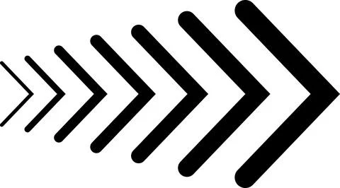 Dynamic moving arrow symbol isolated on transparent background Stock Illustration
