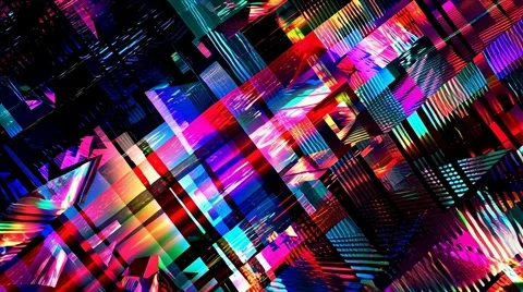 Dynamic moving glitch effect with digital distortion, colorful noise Video stock 314649156