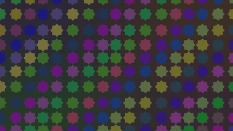 Dynamic Multi-Color Geometric Flower Shape Matrix Animation Loop Stock Footage 340370781