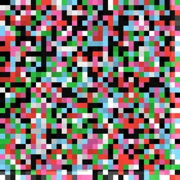 Dynamic Multi-Colored Pixel Art Seamless Pattern with High-Contrast Accents 스톡 일러스트