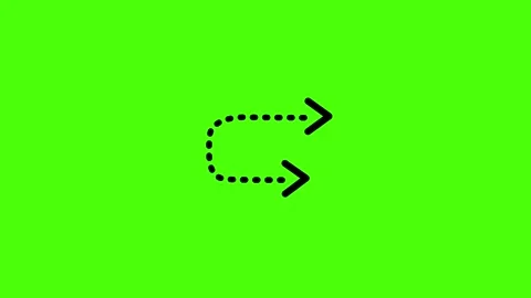 Dynamic Multi-Directional green screen arrow dotted animation Stock Footage 313359329