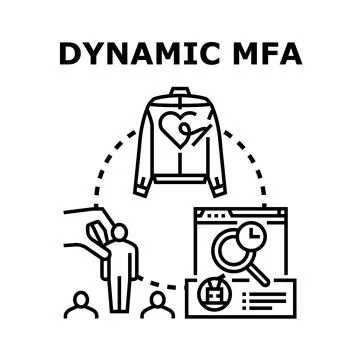 Dynamic multi factor authentication protecting digital identity access Stock Illustration