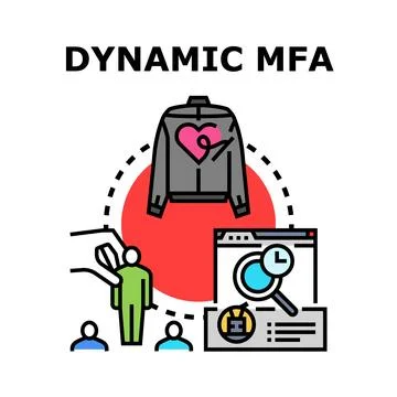 Dynamic multi factor authentication protecting digital identity access Stock Illustration