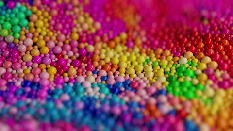 Dynamic multicolored background. Abstract 3D animation consisting of spheres  Video stock 224670559