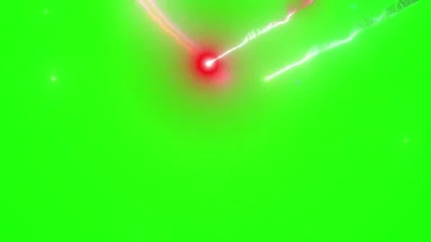 Dynamic multicolored light trails moving across a vibrant green screen Vidéo 344188988