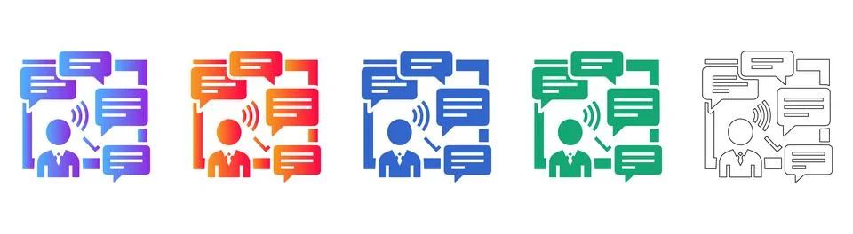Dynamic Multiple Conversations and Chat Icon Illustration イラスト素材