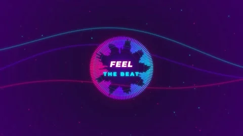 Dynamic Music Equalizer with Animated Background and Glowing Neon Lines 库存影片 331592783