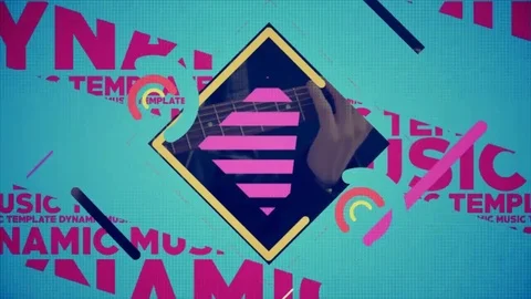 Dynamic Music Template After Effects stock