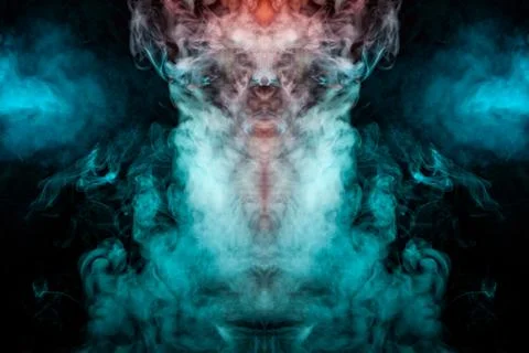 Dynamic, mystical, spectacular, translucent pattern of the head in a multi-co Stock Photos