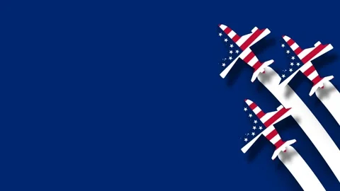 Dynamic National Aviation Day Display with Patriotic American Flag Airplane.. 库存影片 340128635