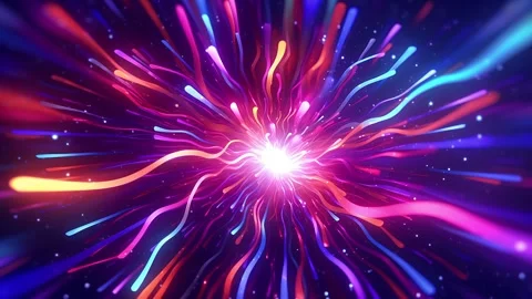 Dynamic Neon Abstract Animated Background with Psychedelic Glowing Lines Stock Footage 315382739