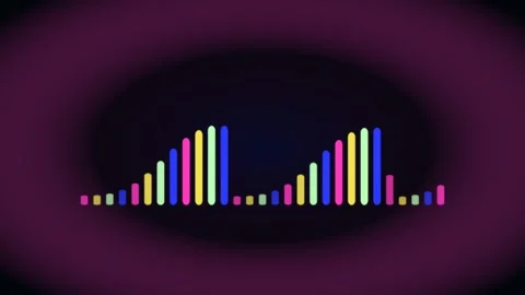 Dynamic Neon Audio Equalizer Bars Pulsating Rhythmically on a Dark Gradient.. Stock-Footage 340488654
