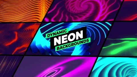 Dynamic Neon Backgrounds After Effects stock