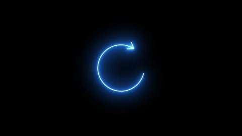 Dynamic neon blue arrow animation forming a continuous circular loop on a d.. Stock Footage 345151871