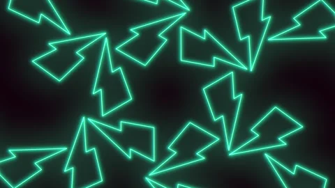 Dynamic neon blue lightning bolts illuminate a black background Vídeo Stock 278072039