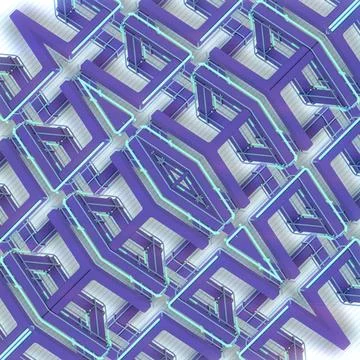 Dynamic Neon Blue Splines Flow Cyberpunk Data Streams 3D Wave Illustrazione stock