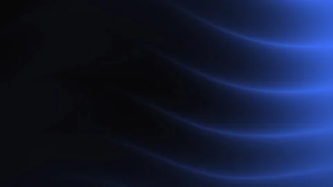Dynamic neon blue wave patterns with flowing light lines and dark background Stock Footage 314202043