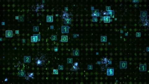 Dynamic Neon Data Matrix  Floating Numbers Digital Background Stock Footage 318655012