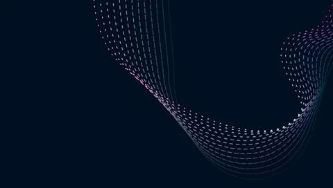 Dynamic Neon Data Wave on Dark Modern Background Stockillustratie