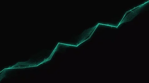 Dynamic neon electric lightning motion on a pure black background Video stock 346800315