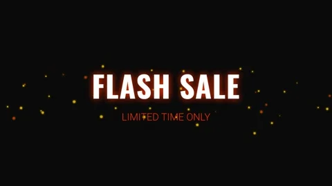 Dynamic neon flash sale text animation on black screen for commercial promo.. Stock Footage 336805514
