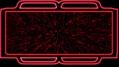 Dynamic Neon Frame with Exploding Red Particle Effect and Copy Space border.. Video stock 332705994