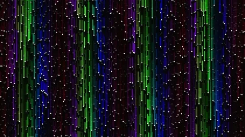 Dynamic neon futuristic digital data stream visualization background loop Stock Footage 341059182