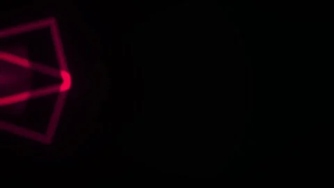Dynamic Neon Geometric Shapes Pulsing in Abstract Dark Space. Stock Footage 340525613