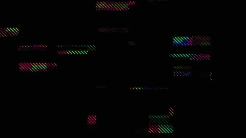 Dynamic Neon Glitch Blocks and Lines, Futuristic Data Interface Motion Vidéo 333130865