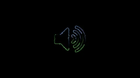 Dynamic neon glow animation of a volume icon pulsating with vibrant light e.. Stock Footage 322177300