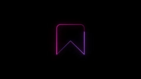 Dynamic neon glow bookmark icon animation in stunning 4k resolution Stock Footage 320153771