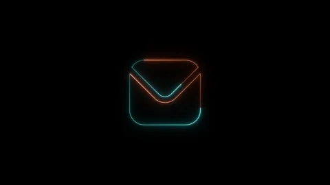 Dynamic neon glow mail icon animation in 4k resolution for modern digital c.. Stock Footage 320153757