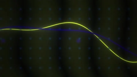 Dynamic Neon Glowing Sine Waves Oscillating on Dark Background for Tech Visua Stock Footage 343694864
