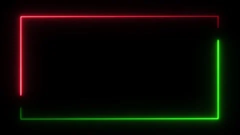 Dynamic Neon Green and Red Border Frame for Highlighting Content. Stock Footage 310006380