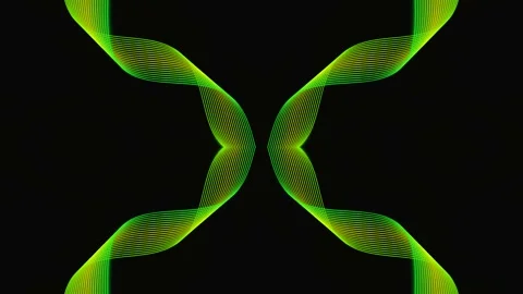 Dynamic neon green plasma waves with seamless motion over black Vídeo Stock 339885716