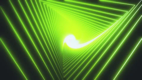 Dynamic neon green tunnel of triangles. Perfect for abstract, futuristic, and Stock Footage 318935997