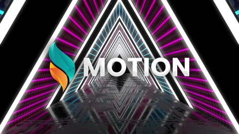 Dynamic Neon Light Geometric Tunnel Logo Reveal After Effects stock