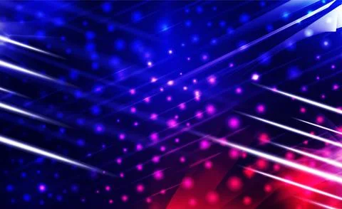 Dynamic Neon Light Streaks Abstract Background, Glowing blue fiber optic lines Stock Illustration