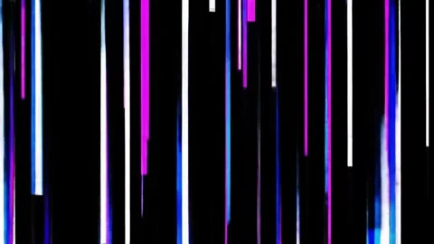 Dynamic neon light streaks flow down a dark, abstract digital background Stock Footage 320121307
