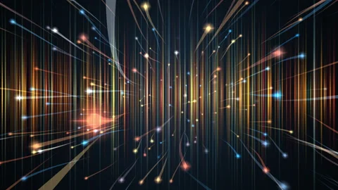 Dynamic Neon Light Trails, Futuristic Digital Energy Stock Footage 320785142