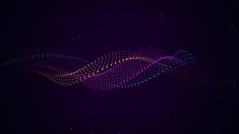 Dynamic Neon Particle Waves Science Technology Background Stock Footage 342320520