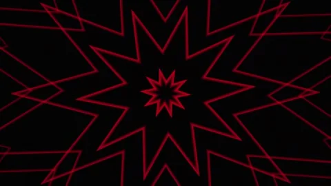 Dynamic neon red star geometric burst loop Stock Footage 328386025