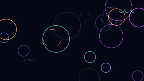 Dynamic neon shapes and flowing lines create an abstract, vibrant motion graphic Stock Footage 324782363