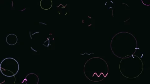 Dynamic neon shapes pulse against a dark backdrop Stock Footage 324886724