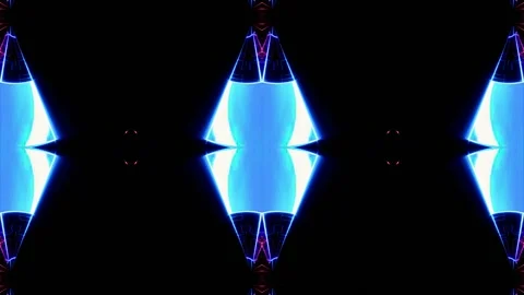 Dynamic neon shapes syncing to vibrant beats for an engaging VJ performance Vídeo Stock 296042776