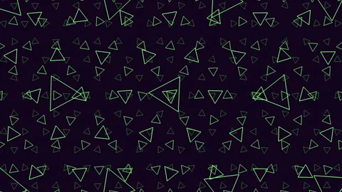 Dynamic neon triangle pattern animation with glowing geometric outlines on dark Stock Footage 334138681