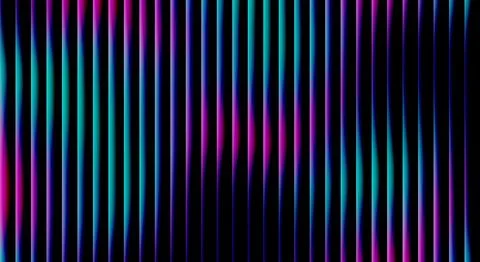 Dynamic Neon Vertical Stripes: Glowing Pink, Purple, and Teal Gradients on .. Illustrazione stock