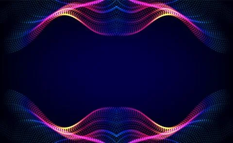 Dynamic Neon Wave Frame, A abstract background with colorful waves featuring Stock Illustration