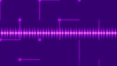 Dynamic neon waveform equalizer display on futuristic tech background Stock Footage 336171555